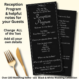 Reception Program -Black White Infinity Scroll, Menu