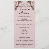 Reception Program - Pink Roses & Doves Wedding Menu (Voorkant)