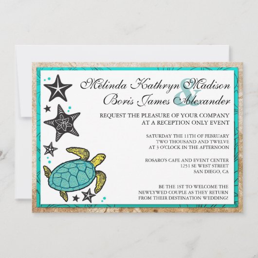 Réception Whimsical Beach Invitations De Mariage U (Devant)
