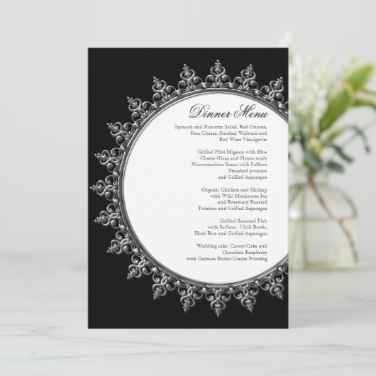 RéceptionDîner Menu Classique Baroque Swirl Circle (Debout devant)