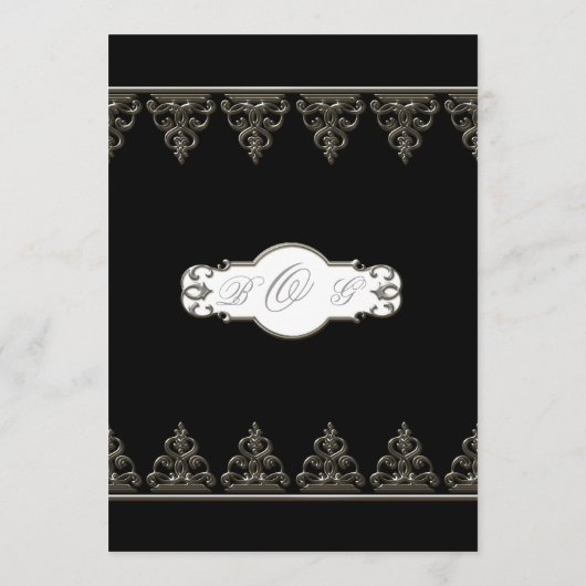 RéceptionDîner Menu Classique Baroque Swirl Circle (Dos)