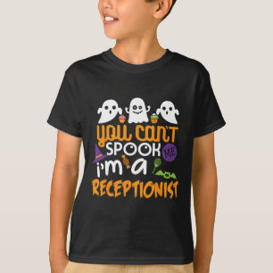 Receptionist Halloween kostuumfeest kan me niet wa T-shirt