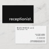 receptionist. informatiekaartje (Voorkant / Achterkant)