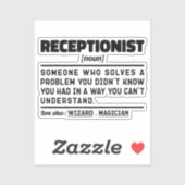 Receptionist Noun Cool Receptie Medewerker Sticker (Vel)