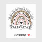 Receptionist Rainbow, cadeau voor receptionist Sticker (Vel)