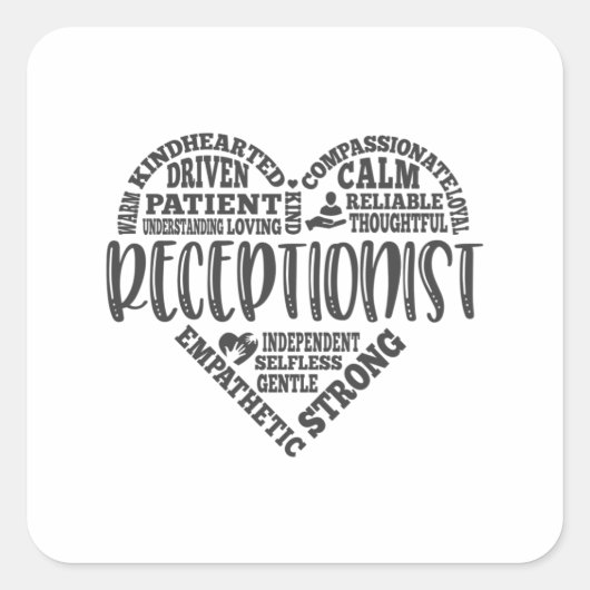 Receptionist, Secretaris, School Vierkante Sticker (Voorkant)