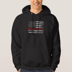 Receptioniste USA Vlag Beroep Retro Functie Titel Hoodie