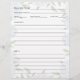 Receptkaart, volledige pagina voor binder, vervaag flyer