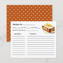 Receptkaart voor cake