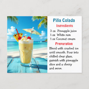 Receptkaart voor Nationale Piña Colada Dag Briefkaart