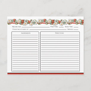 Receptkaarten met aardbeien en lieveheersbeestjes briefkaart