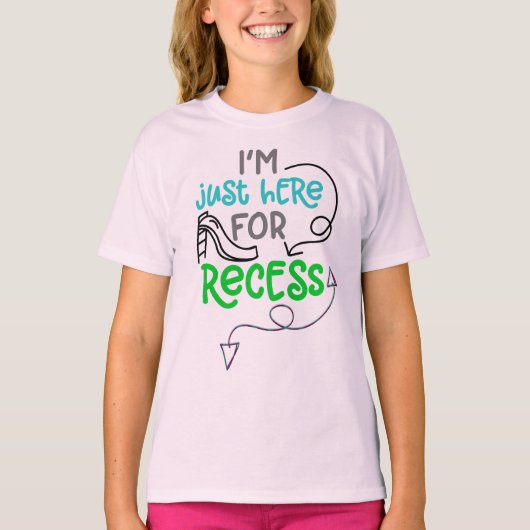 Recess - T-shirt T-shirt T-shirt T-Hanes pour fill (Devant)