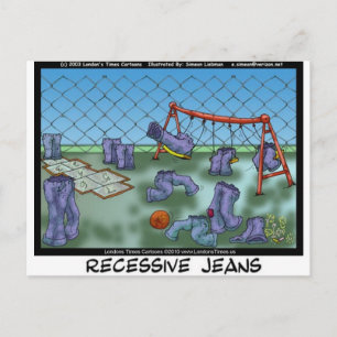 Recessieve Jeans Funny Gifts T - shirts & Collecti Briefkaart