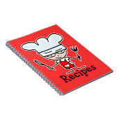 Recette carnet avec mignon dessin animé chef cuisi (Côté Droit)