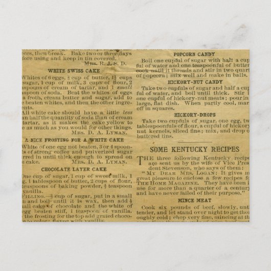 Recette Carte Antique Kentucky (Devant)