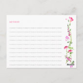 Recette Carte Feminine rose Fleur sauvage Fête des (Dos)