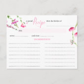 Recette Carte Feminine rose Fleur sauvage Fête des (Devant)