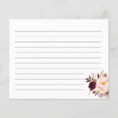 Recette Carte Fête des mariées Fleurs Marsala (Dos)