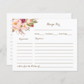 Recette Carte Fête des mariées rose florale (Devant / Derrière)
