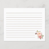 Recette Carte Fête des mariées rose florale (Dos)