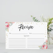 Recette Carte Floral Rose or Fête des mariées Fleu (Debout devant)