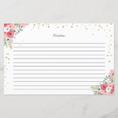 Recette Carte Floral Rose or Fête des mariées Fleu (Dos)