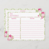 Recette Carte Shabby Chic (Devant / Derrière)