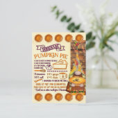 Recette citrouille Pie Card Gnome | Carte postale (Debout devant)