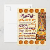 Recette citrouille Pie Card Gnome | Carte postale (Devant / Derrière)