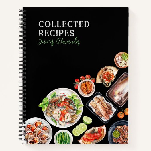 Recette Cuisine de fruits de mer Journal noir (Devant)