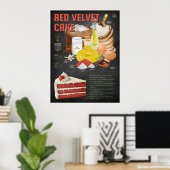 Recette de gâteau Velvet rouge Tableau noir Cuisin (Bureau à domicile)