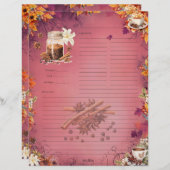 Recette de la page complète du sucre et des épices (Devant / Derrière)