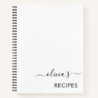 Recette de livre de cuisine Noir Blanc Monogramme