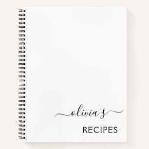 Recette de livre de cuisine Noir Blanc Monogramme