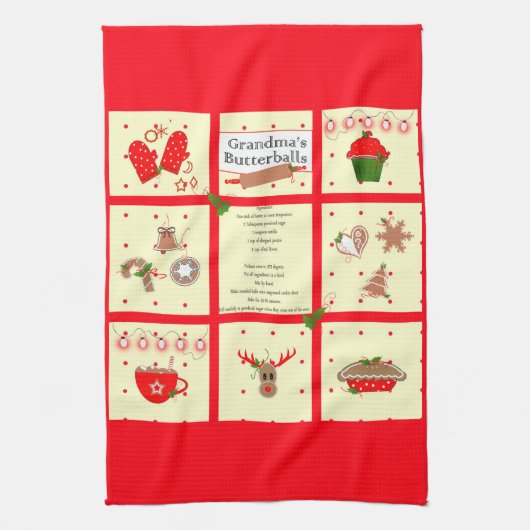 Recette de Noël Serviette de cuisine (Vertical)