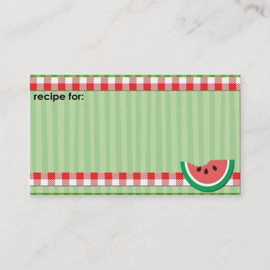 Recette de pique-nique de pastèque cartes de visit (Devant)