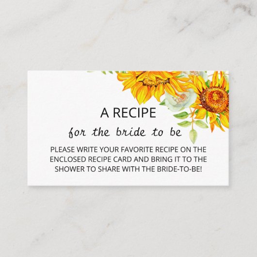 Recette de tournesol pour la carte de boîtier (Devant)