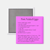 Recette d'oeufs cuits sur un aimant de réfrigérate (Recto/Verso)