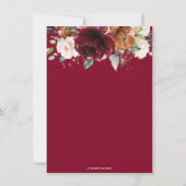 Recette Florale Burgundy Orange Blush Pour Carte M (Dos)