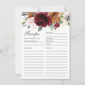 Recette Florale Burgundy Orange Blush Pour Carte M (Devant)