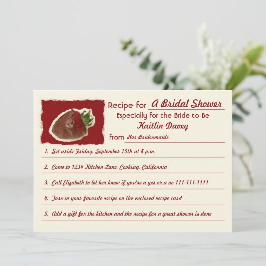 Recette Invitations de douche nuptiale (Debout devant)