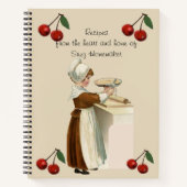 Recette Journal avec Vintage Image de Fille Baking (Devant)