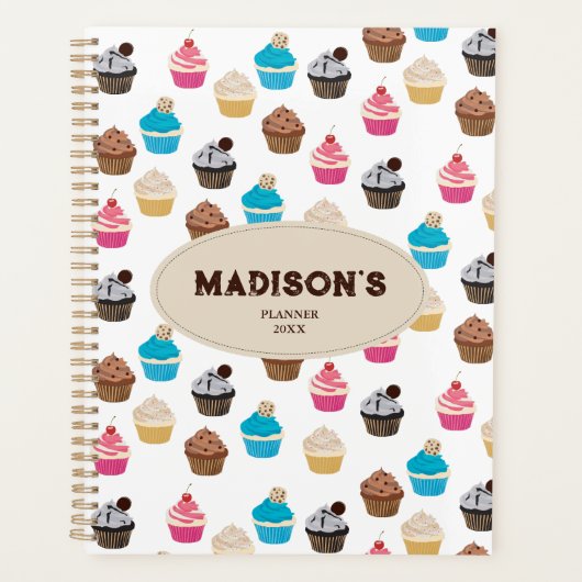 Recette Motif de cupcakes cute colorée (Devant)