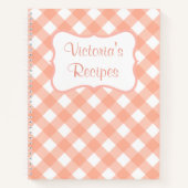 Recette personnalisée rose Carnet livre de cuisine (Devant)