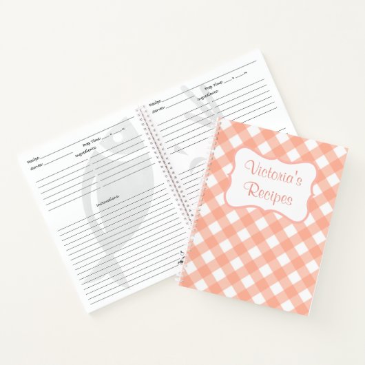 Recette personnalisée rose Carnet livre de cuisine (Intérieur)