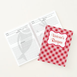 Recette personnalisée rouge Carnet cadeau livre de