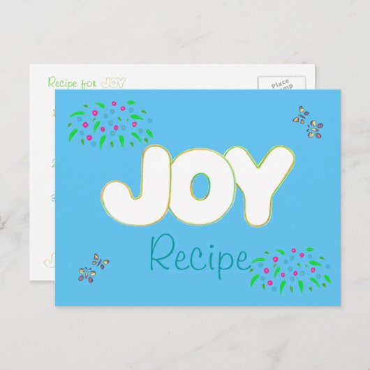 Recette pour la joie - cartes postales en mots col (Devant / Derrière)