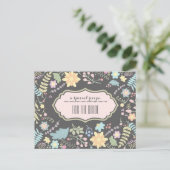 Recette pour la mariée. Carte Mariage florale mode (Debout devant)