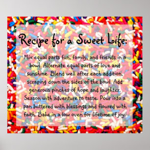 Recette pour une affiche douce de la vie