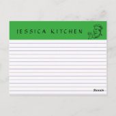 Recette Retro Carte Chef Vert Outils de cuisine (Dos)